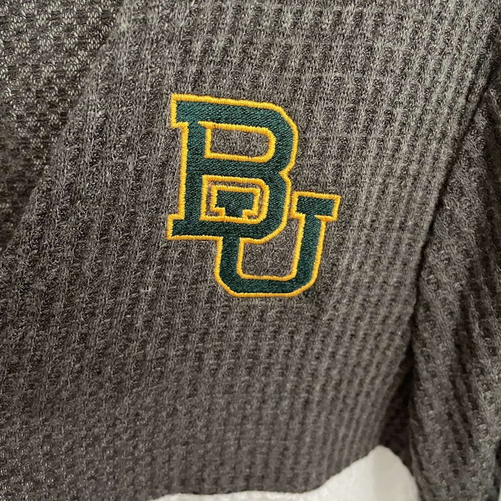 Baylor University Two tone Gray and White Cardigan - Picture 3 of 5